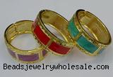 CEB157 24mm width gold plated alloy with enamel bangles wholesale