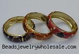 CEB161 18mm width gold plated alloy with enamel bangles wholesale