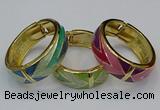 CEB168 20mm width gold plated alloy with enamel bangles wholesale