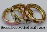 CEB179 17mm width gold plated alloy with enamel bangles wholesale