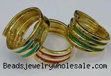 CEB186 38mm width gold plated alloy with enamel bangles wholesale