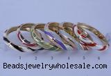 CEB33 6pcs 10mm width gold plated alloy with enamel bangles