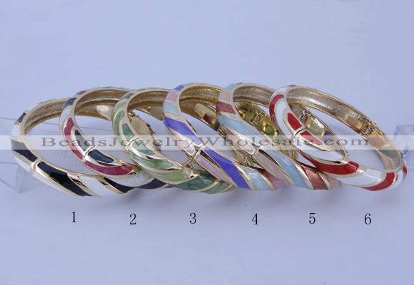 CEB33 6pcs 10mm width gold plated alloy with enamel bangles