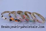 CEB35 5pcs 12mm width gold plated alloy with enamel bangles