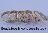 CEB38 5pcs 14mm width gold plated alloy with enamel rhinestone & bangles