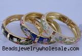 CEB40 5pcs 14mm width gold plated alloy with enamel bangles