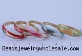 CEB42 5pcs 17mm width gold plated alloy with enamel rhinestone & bangles