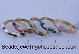 CEB43 5pcs 17mm width gold plated alloy with enamel rhinestone & bangles