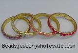 CEB50 7mm width gold plated alloy with enamel bangles wholesale