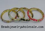 CEB51 7mm width gold plated alloy with enamel bangles wholesale