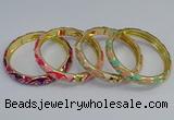 CEB52 7mm width gold plated alloy with enamel bangles wholesale