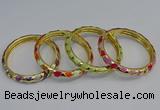 CEB53 7mm width gold plated alloy with enamel bangles wholesale