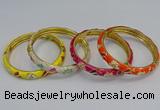 CEB57 7mm width gold plated alloy with enamel bangles wholesale