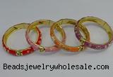 CEB58 9mm width gold plated alloy with enamel bangles wholesale