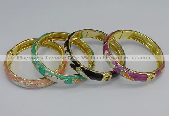 CEB59 9mm width gold plated alloy with enamel bangles wholesale