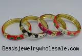 CEB60 9mm width gold plated alloy with enamel bangles wholesale