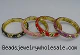 CEB61 9mm width gold plated alloy with enamel bangles wholesale