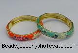 CEB64 9mm width gold plated alloy with enamel bangles wholesale