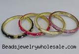 CEB67 6mm width gold plated alloy with enamel bangles wholesale