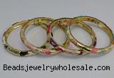 CEB69 6mm width gold plated alloy with enamel bangles wholesale