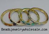 CEB70 6mm width gold plated alloy with enamel bangles wholesale