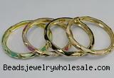 CEB71 6mm width gold plated alloy with enamel bangles wholesale