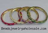 CEB75 6mm width gold plated alloy with enamel bangles wholesale