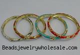 CEB78 5mm width gold plated alloy with enamel bangles wholesale