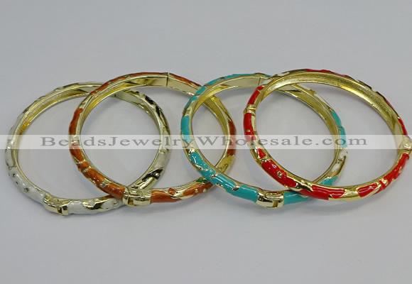 CEB78 5mm width gold plated alloy with enamel bangles wholesale