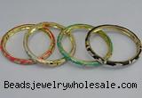 CEB79 6mm width gold plated alloy with enamel bangles wholesale