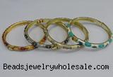 CEB80 6mm width gold plated alloy with enamel bangles wholesale