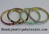 CEB82 6mm width gold plated alloy with enamel bangles wholesale