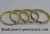 CEB83 7mm width gold plated alloy with enamel bangles wholesale