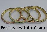 CEB85 7mm width gold plated alloy with enamel bangles wholesale