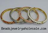 CEB87 7mm width gold plated alloy with enamel bangles wholesale