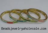 CEB88 7mm width gold plated alloy with enamel bangles wholesale