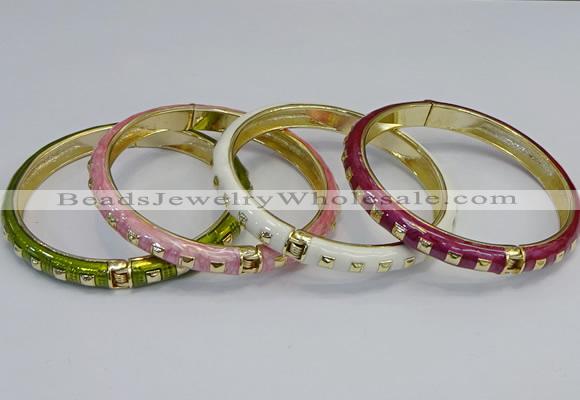 CEB89 8mm width gold plated alloy with enamel bangles wholesale