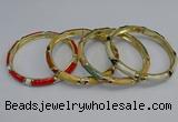 CEB90 8mm width gold plated alloy with enamel bangles wholesale