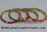 CEB91 6mm width gold plated alloy with enamel bangles wholesale