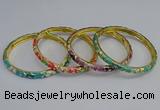 CEB92 6mm width gold plated alloy with enamel bangles wholesale