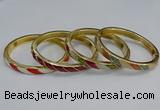 CEB93 7mm width gold plated alloy with enamel bangles wholesale