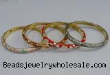 CEB94 6mm width gold plated alloy with enamel bangles wholesale