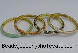 CEB95 6mm width gold plated alloy with enamel bangles wholesale