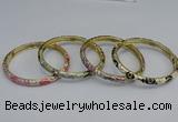 CEB96 6mm width gold plated alloy with enamel bangles wholesale