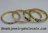 CEB97 6mm width gold plated alloy with enamel bangles wholesale