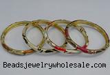 CEB98 6mm width gold plated alloy with enamel bangles wholesale