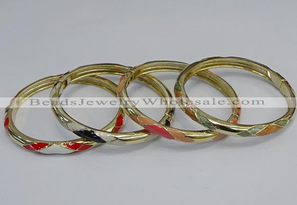 CEB99 6mm width gold plated alloy with enamel bangles wholesale