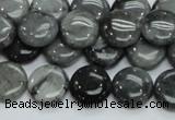 CEE12 15.5 inches 14mm flat round eagle eye jasper beads wholesale