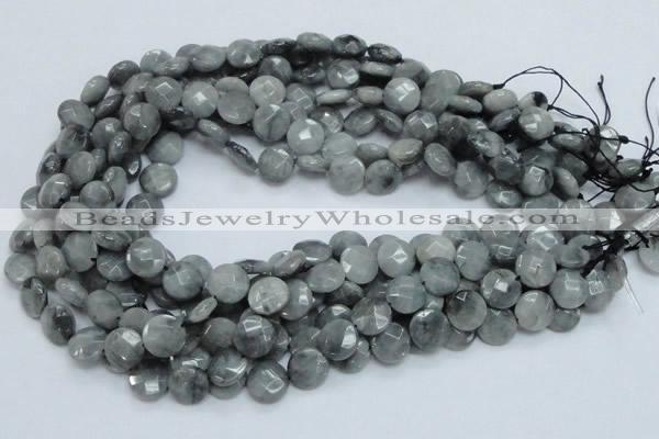 CEE37 15.5 inches 12mm faceted coin eagle eye jasper beads wholesale