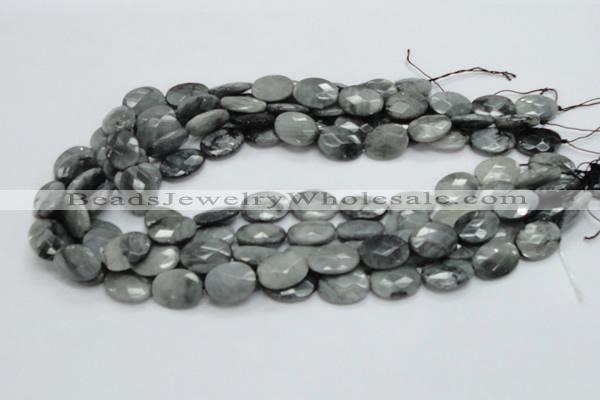 CEE42 15.5 inches 13*18mm faceted oval eagle eye jasper beads